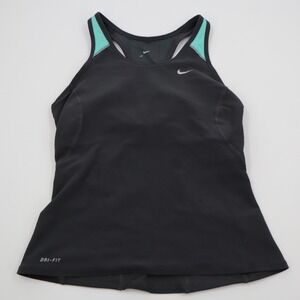 Nike Tank Top Womens M Black Dri-FIT Racerback Mesh Panel Reflective Training